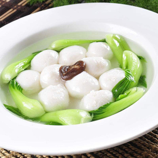 蟹黄鱼圆南通如皋蒲镇特产美食蟹黄鱼丸火锅包心白蒲鱼丸酒店食材