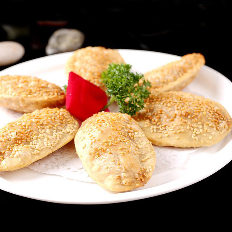 土炉烧饼酒店特色点心半成品饭店面饼油炸小吃咸味芝麻小烧饼12个