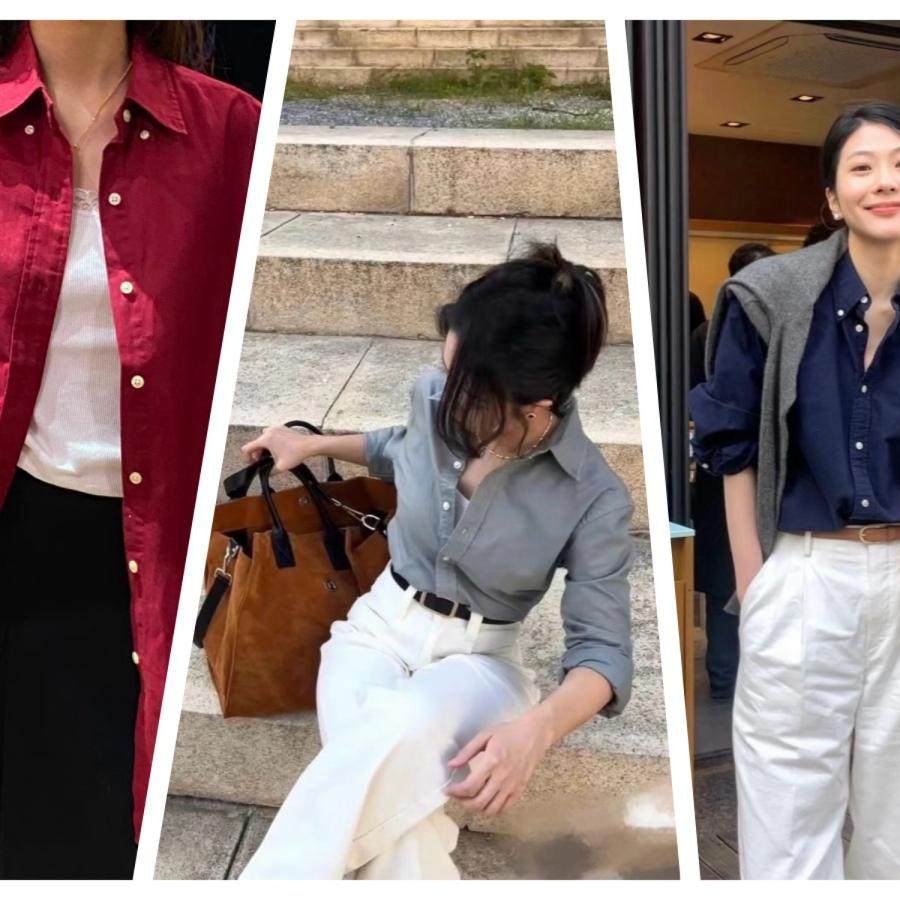 纯棉牛津布男女长袖衬衫