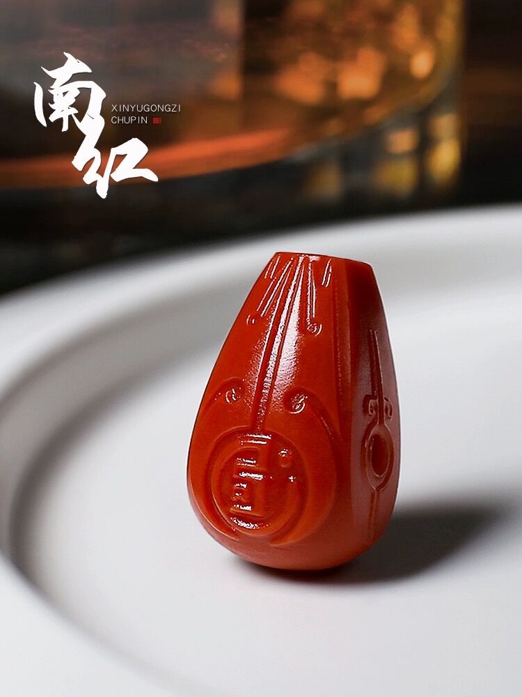 纯天然原矿南红玛瑙三通一体 雕刻仿古龙一体三通佛头DIY配饰菩提