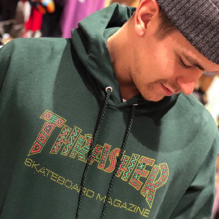 thrasher现货限定玛雅火焰连帽衫