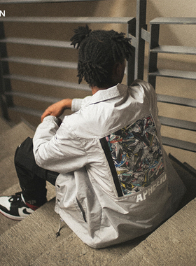 aphelion远日点 嘻哈国潮球鞋印花oversize防风宽松教练夹克外套