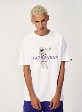 KLCM 18SS dab 宇航员 字母 印花 宽松原创潮牌男女短袖 T恤tee