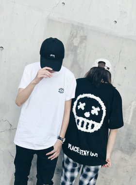 现货 SOSER 2017SS 破碎 恶魔 小丑笑脸 字母 印花 短袖 TEE 情侣