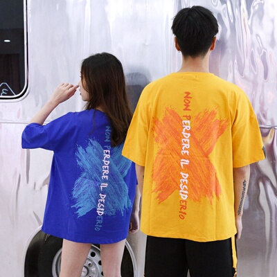 pcmy印花街头T恤国潮情侣短袖