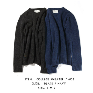 714street College 圆领 正品 毛衣 纯羊毛 现货 Sweater Wool