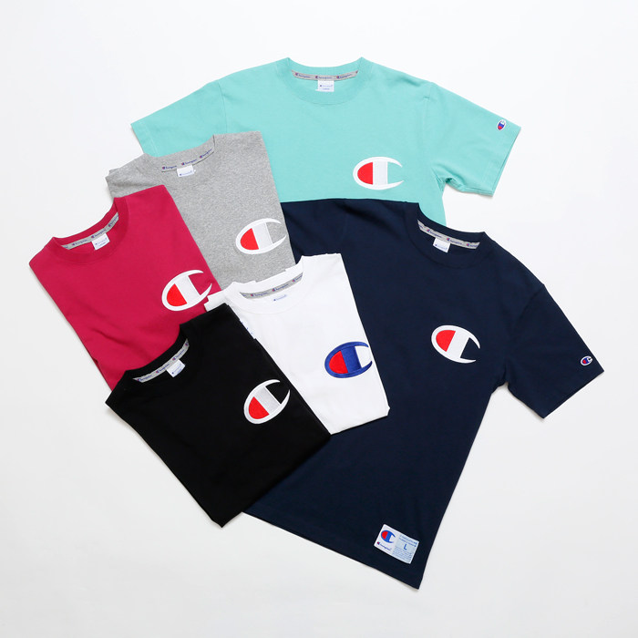 正品现货 日版Champion 胸前精美刺绣大LOGO 大C情侣经典短袖 潮