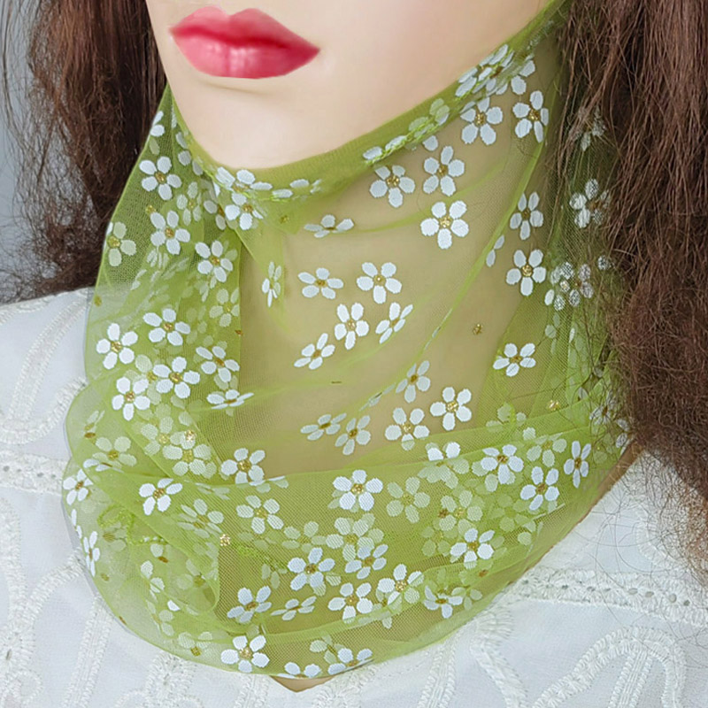 仙女款夏季防晒面纱面罩口罩遮脸颈纹护颈脖子小丝巾薄款围脖套头