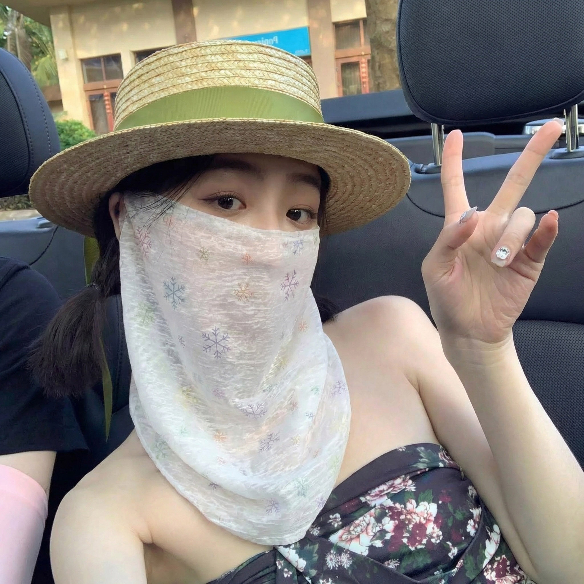 防晒面罩遮脸挂耳围脖