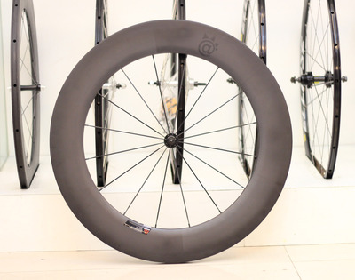 @BIKE FIXED GEAR OCTACHI SP16 碳纤88MM破风 前轮组 开口胎