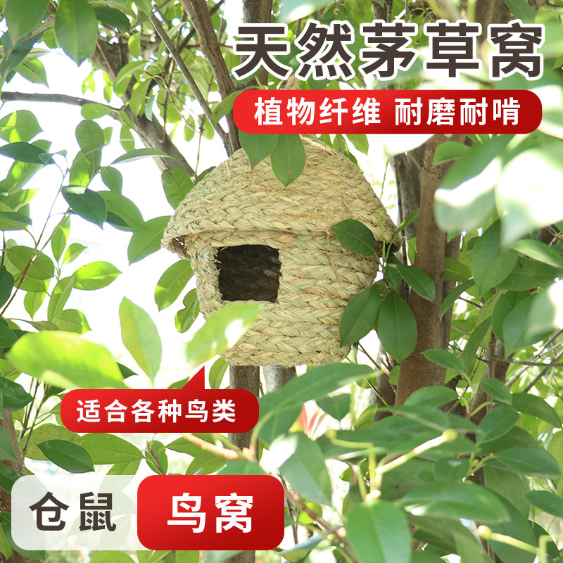 手工草编鸟窝虎皮玄凤牡丹鹦鹉珍珠鸟巢透气保暖四季通用布景装饰图片