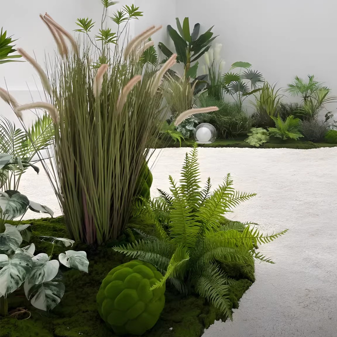 仿真芦苇草假植物组合造景