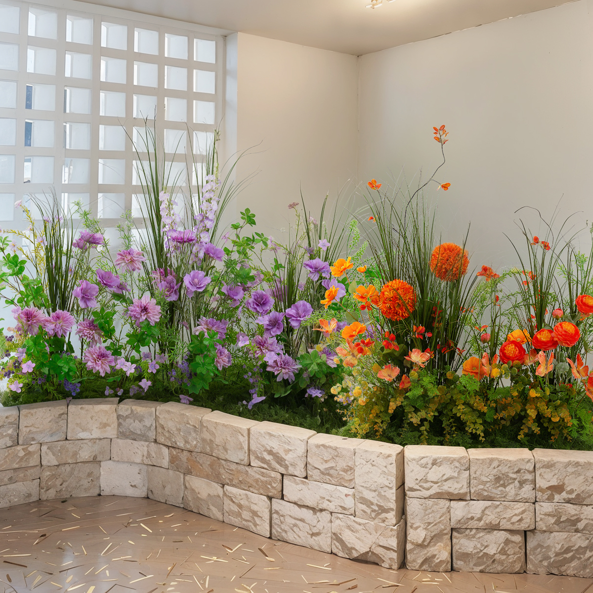 仿真花組合造景室內角落裝飾