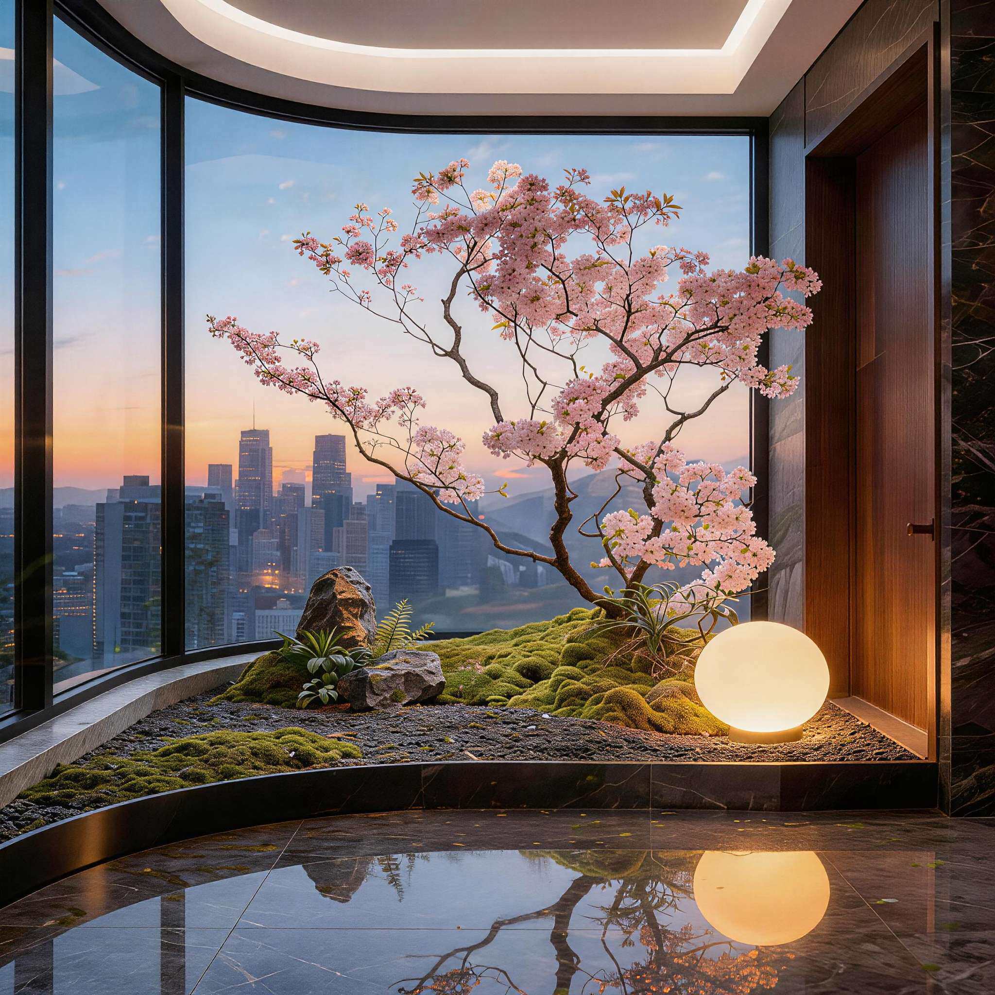 新中式仿真樱花树造景高级室内大型植物景观桃花树摆件假绿植装饰