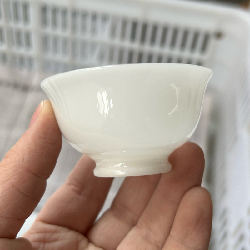 微瑕冰种璞玉茶杯主人杯品茗杯功夫茶具德化白瓷家用陶瓷茶杯高温