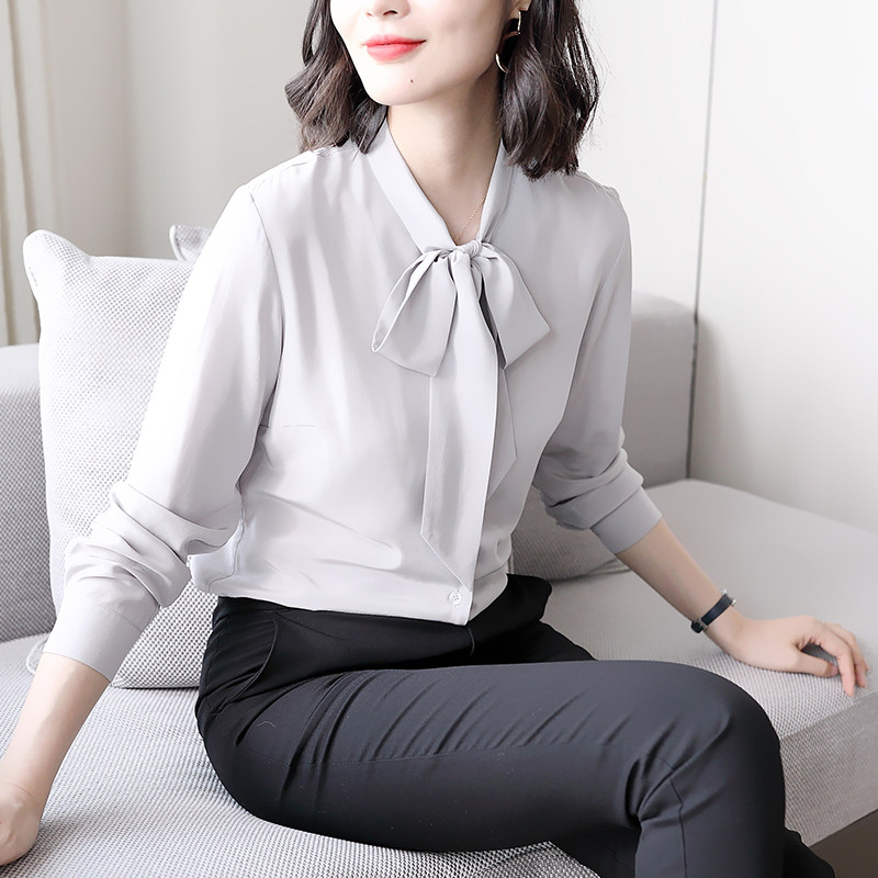 真丝飘带衬衫女杭州长袖夏装新款大码桑蚕丝上衣蝴蝶结衬衣小衫|msdalam kategori Butik wanita / wanita, shirt - dari Buy2taobao.com untuk memberikan perkhidmatan ejen Taobao profesional membeli