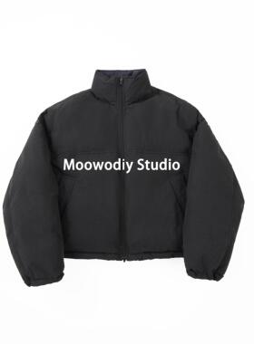 中性风短款版型蓬松白鹅绒双色羽绒服