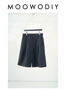 意大利bonotto手工定制苎麻五分微阔短裤