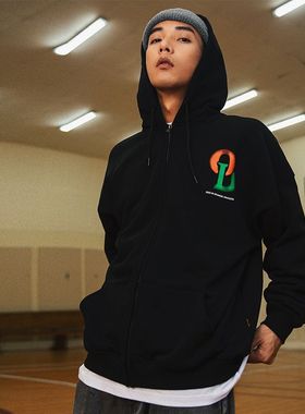 OD/ORANGE DRAGON棉连帽卫衣开衫帽衫外套 2022秋 幻影直拉印花纯