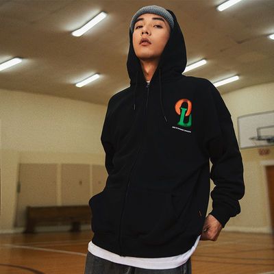 OD/ORANGE DRAGON棉连帽卫衣开衫帽衫外套 2022秋 幻影直拉印花纯