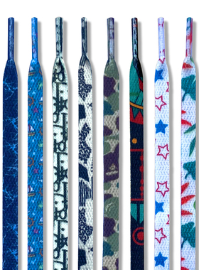 迷彩涂鸦鞋带男女aj1空军一号小白鞋af1绳彩色ins潮原装帆布鞋绳