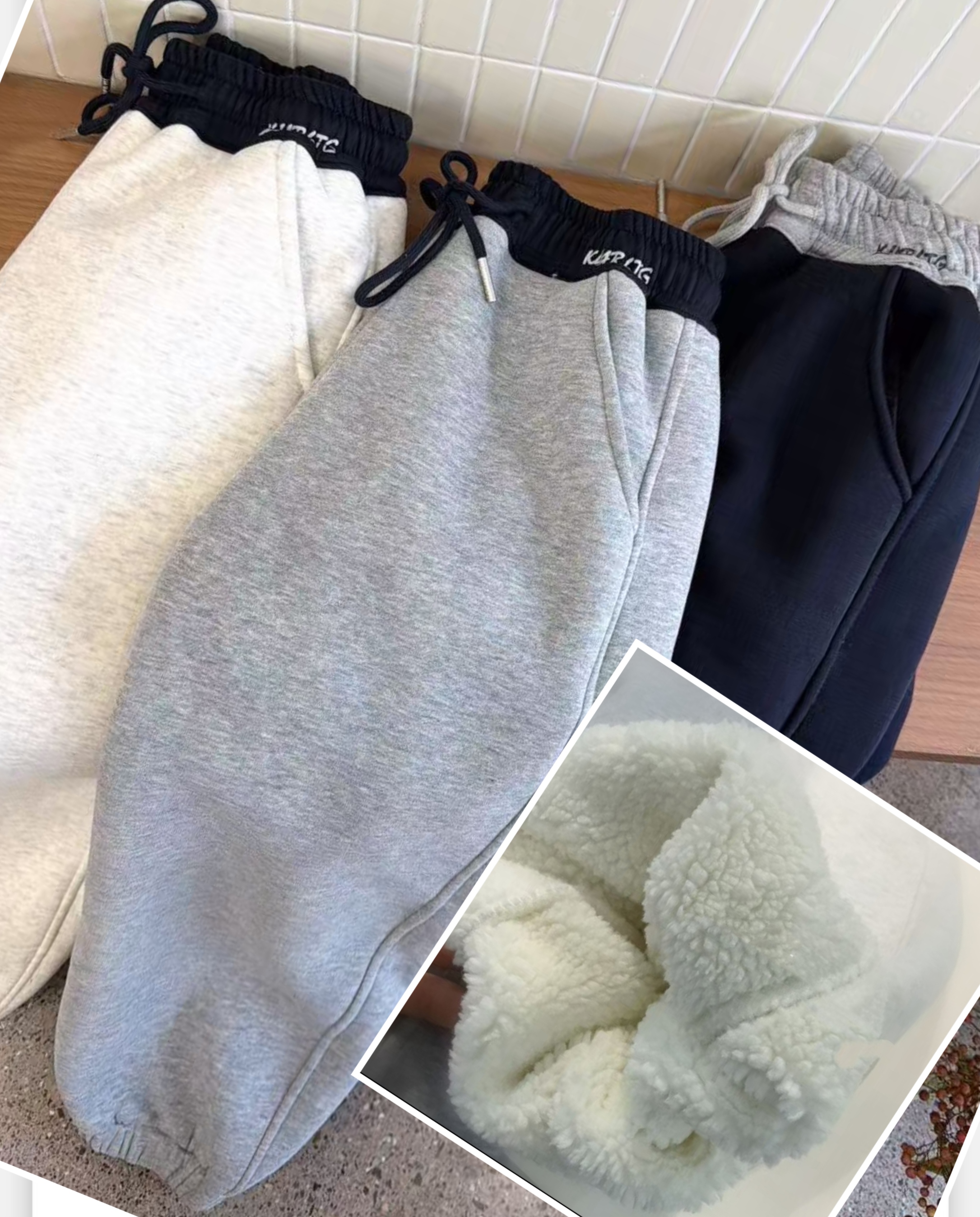 哈比诺男女童加厚羊驼绒卫裤25冬新款中大童纯棉软糯保暖运动长裤