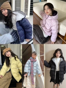 木莎女童羽绒服25冬季新款儿童连帽三防外套男童90白鸭绒校服神品