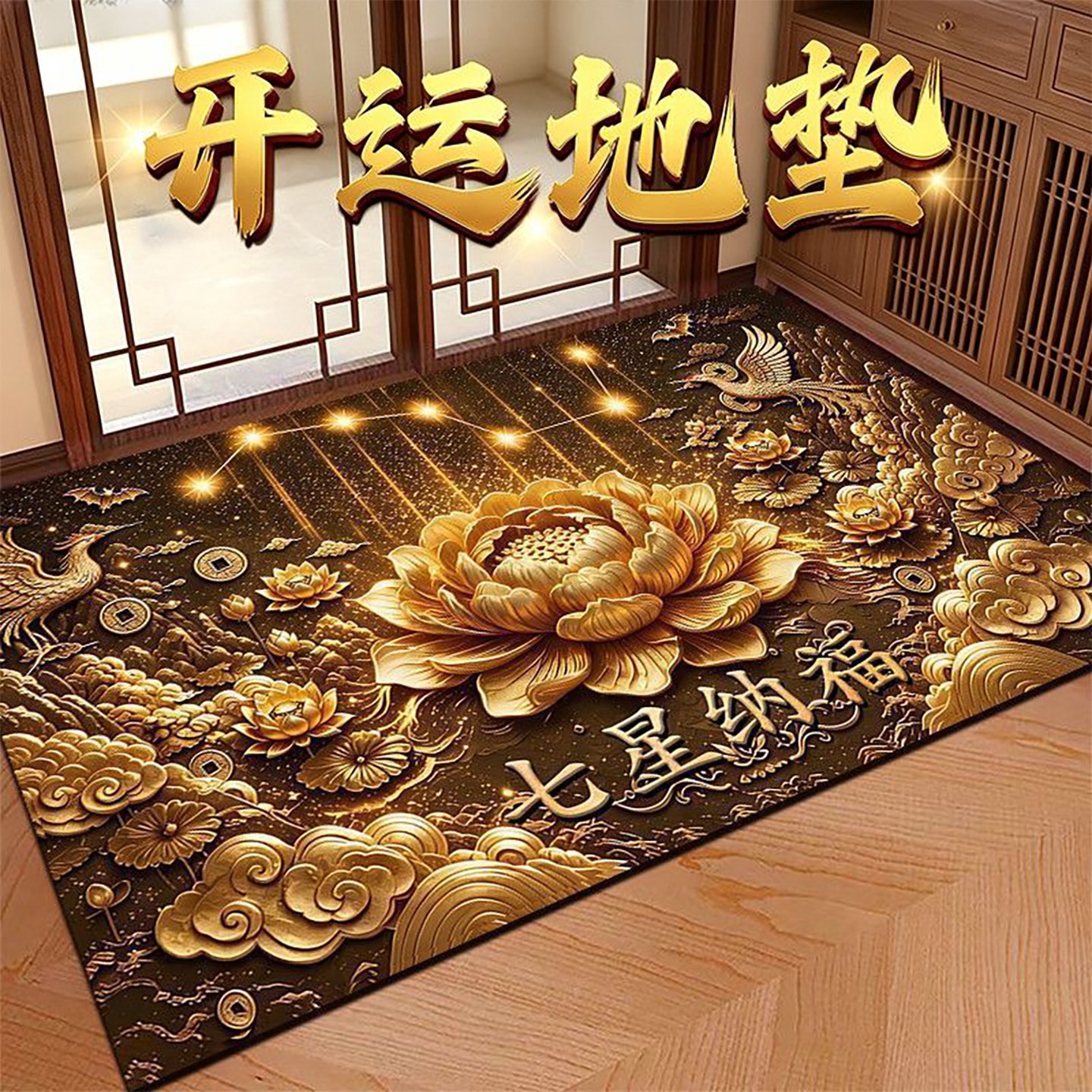 七星聚财入户门地垫家用止滑门垫