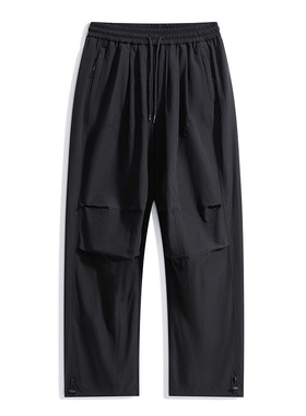 K563大码工装阔腿裤男潮牌机能风垂感显瘦束脚裤欧美跨境一件代发