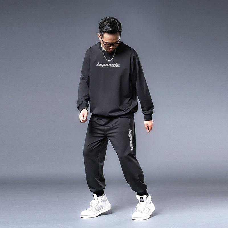 加肥加大胖子男装长袖衣服宽松肥佬休闲服大码运动套装男春秋新款