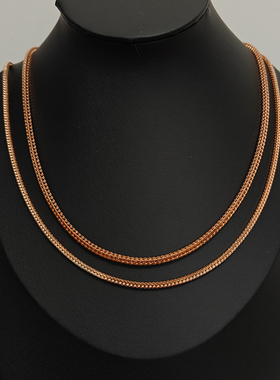 日韩时尚纯银镀玫瑰金粗款狐尾链