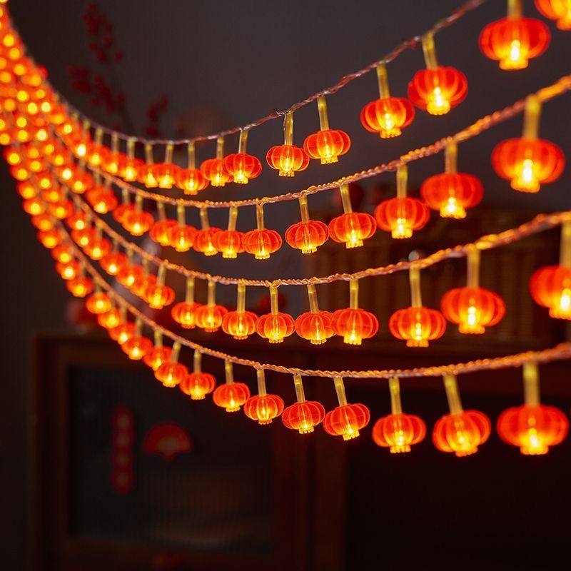 小红灯笼彩灯闪灯串满天星星灯家用氛围彩灯节日装饰氛围灯布置