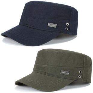 平顶帽男夏天时尚休闲中老年帽子鸭舌帽爸爸爷爷男款户外棒球帽