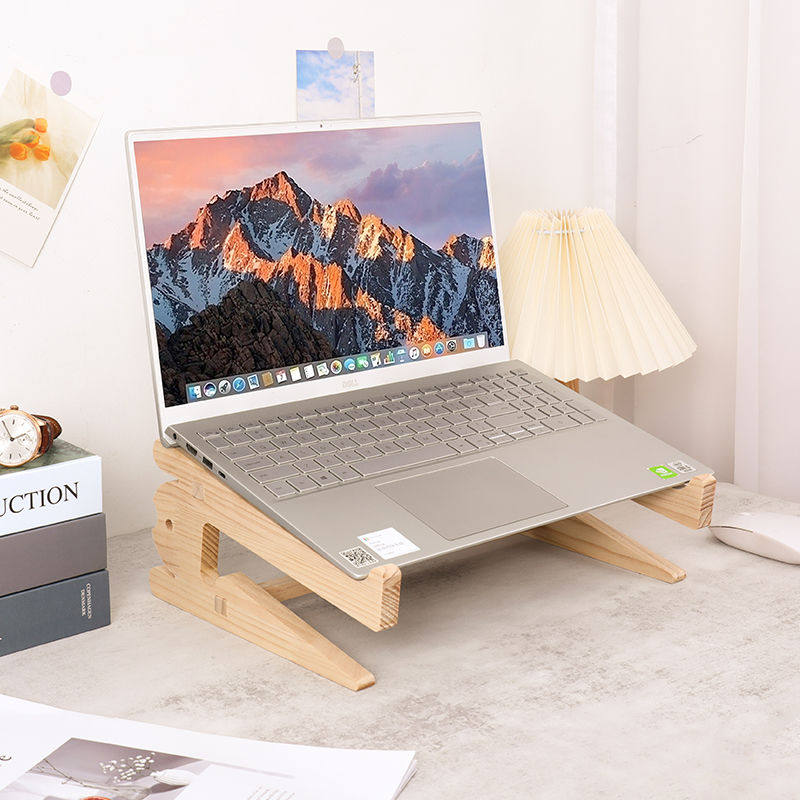 实木笔记本电脑支架托架悬空增高架加固款游戏散热架立式桌面整理