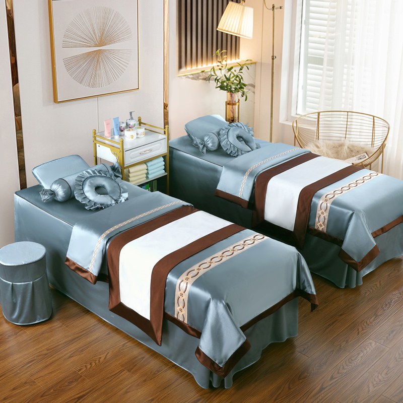美容床罩四件套床套纯色新款简约高档美容院网红欧式按摩理疗推拿