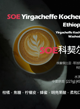 SOE埃塞俄比亚耶加雪菲科契尔水洗G1单品意式咖啡豆新鲜中烘蜂蜜