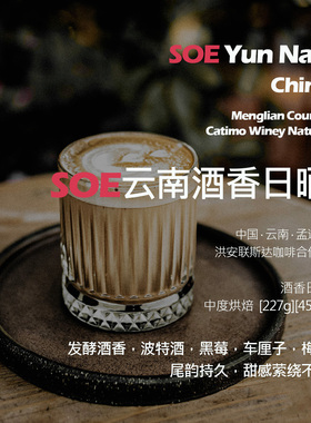 SOE云南孟连洪安联斯达卡蒂姆酒香日晒意式咖啡豆新鲜中烘波特酒