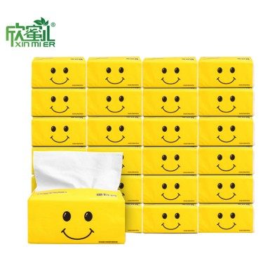 欣蜜儿微笑抽纸餐巾纸24包84抽4层整箱家用实惠装擦手面巾纸宝宝