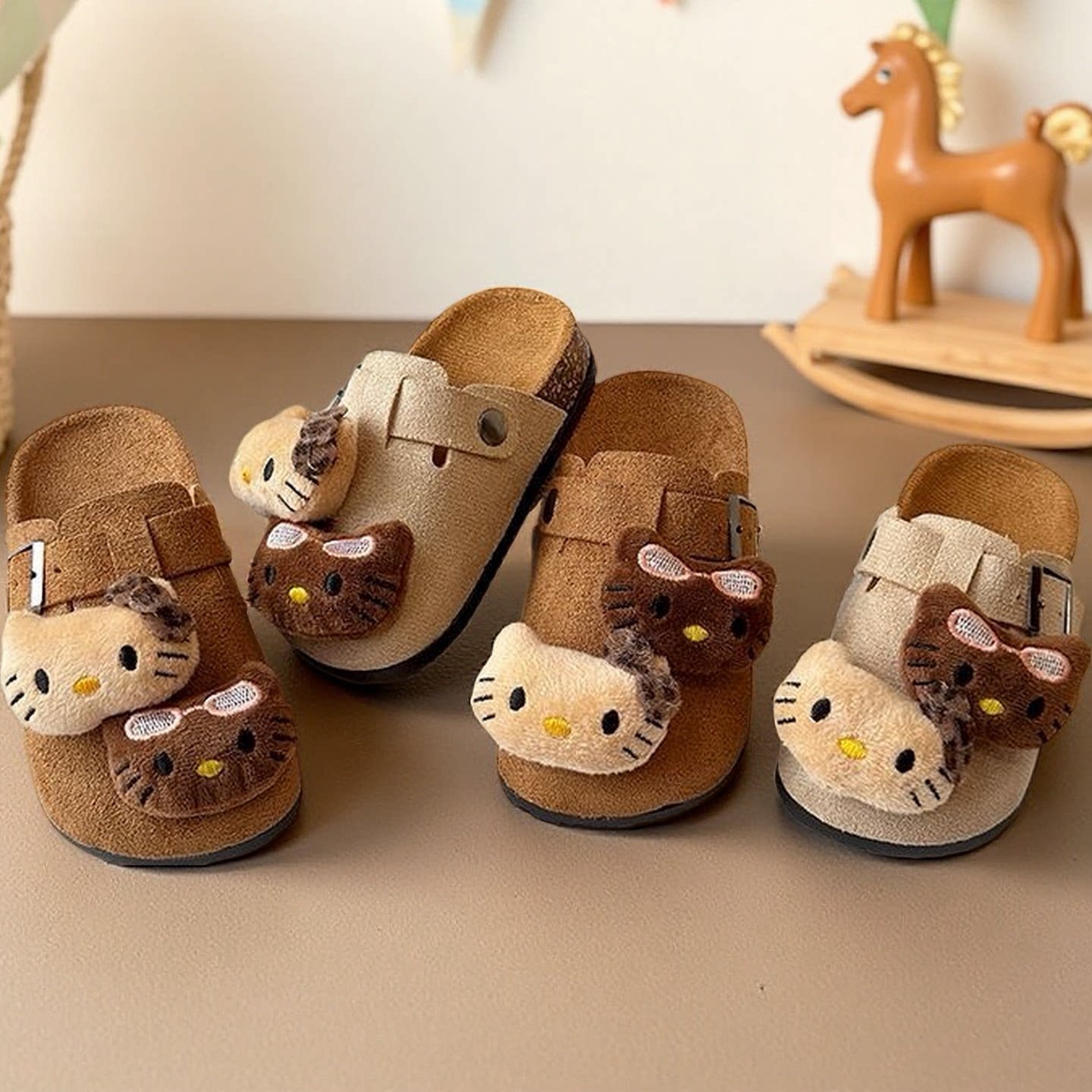 女童时尚外穿包头半拖鞋2025春秋新款软底防滑中大童勃肯鞋懒人鞋