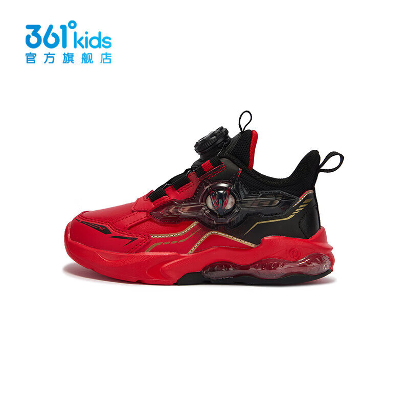 361童鞋男童旋钮皮面中小童2025春秋季新款运动鞋K72514801A