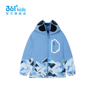 361度儿童羽绒服男童2025连帽撞色户外休闲风宽松外套K52544906