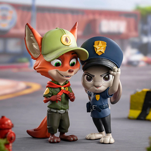 正版疯狂动物城玩具闪电狐狸尼卡兔子电影朱迪人偶模型手办摆件