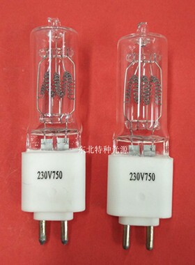 230V750W 卤钨灯 舞台灯泡750W光学仪器灯泡 瓷灯头