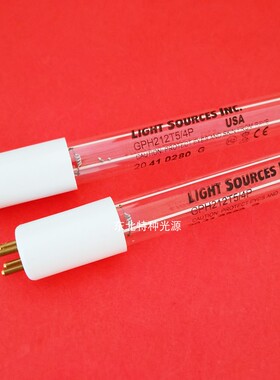 LightSources 10W实验室用灯管GPH212T5/4P水处理紫外线消毒灯