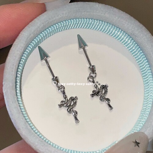 十字架小蛇恶魔钉吊坠耳轮钉耳钉