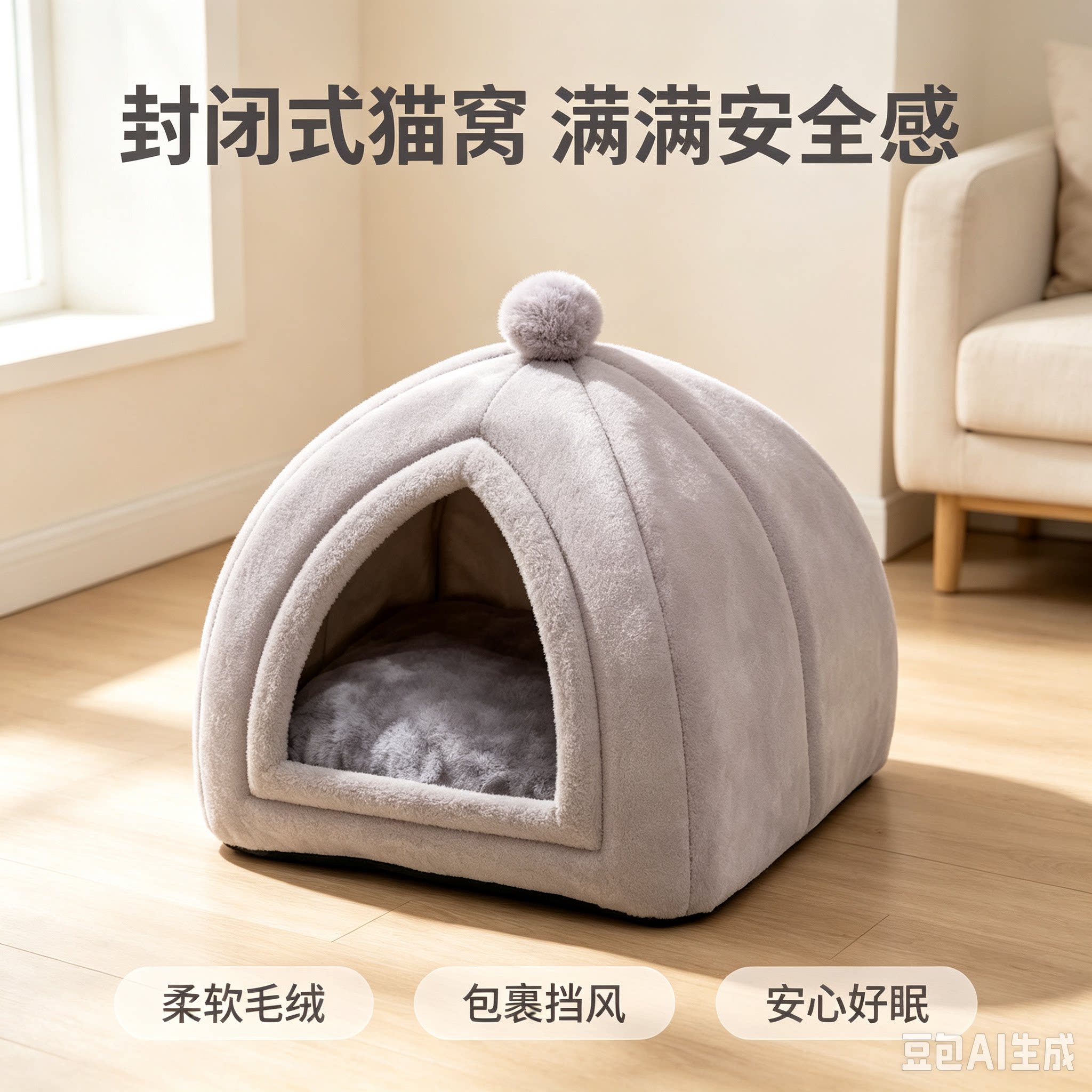秋冬保暖蒙古包宠物窝 猫咪安全猫窝/屋/帐篷/沙发