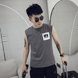 B03-P35男士坎肩网红潮牌无袖青春流行宽松运动免烫夏季背心2，男装背心/马甲，电商A257