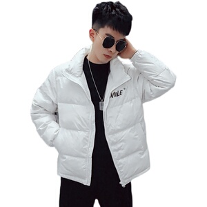 MY08-特P168 新款2021社会小伙羽绒服潮牌ins字母立领保暖外套图片