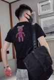 T22-P45夏季男士短袖2021网红潮流时尚修身个性反光t恤1，男装T恤，电商A257