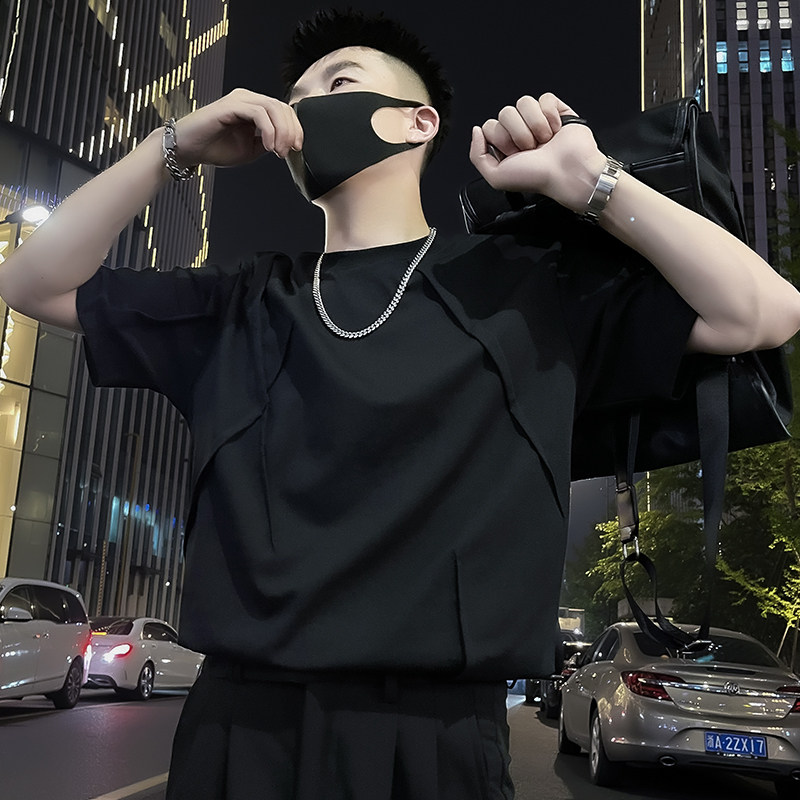 X57-P58男士白色T恤设计感短袖潮牌半袖2024新款夏季潮流1,男装T恤,电商A257
